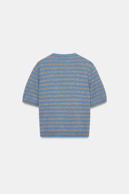 100% WOOL STRIPED SHORT SLEEVE JUMPER - Zara фото 13