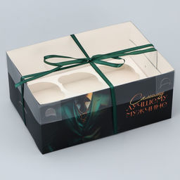 Цена за 5 шт. Коробка для капкейка, кондитерская упаковка, 6 ячеек Стиль 23?16?10 см