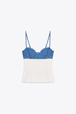 STRETCH SCARF PRINT TOP