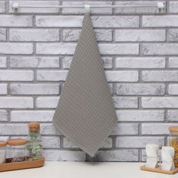 Полотенце Доляна цв. серый 35х60 см, 100% хл., крупная вафля 220 г/м2  фото 5