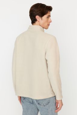 TRENDYOL MAN Siyah Regular/Normal Kesim Dik Yaka Fermuarl? Anti-pilling Polar Sweatshirt TMNAW23SW00395 - Trendyolmilla фото 4