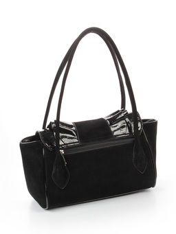 LACCOMA сумка Y2430-1-черный натуральная замша, натуральная кожа полиэстер  фото 4