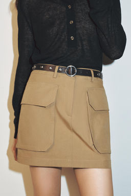 FALDA MINI CARGO CINTUR?N / Camel medio - Zara фото 2