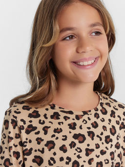 Платье для девочек бежевое с леопардовым принтом - Mark formelle фото 4
