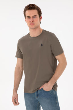 Erkek Regular Fit Bisiklet Yaka Vizon Basic Ti__rt Sepette S_rpriz _ndirim