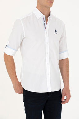 U. S. Polo Assn / Мужская белая рубашка с длинным рукавом - U.s. polo assn фото 20