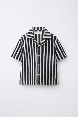 CAMISA PUNTO RAYAS / Negro