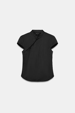TOP SATINADO BOTONES LATERALES / Negro - Zara фото 5