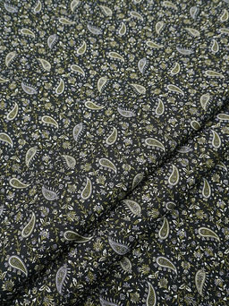 Импорт. хлопок Восточный бутон цв.черный, ш.1.5м, хлопок-100%, 100гр/м.кв - Купава фото 2