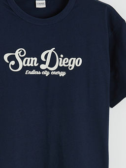 Bisiklet Yaka San Diego Bask?l? Erkek ?ocuk Ti??rt