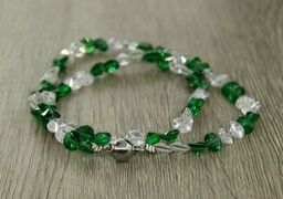 Бусы фианит хризолит и хрусталь, граненые, короткие 42см - Agat77 фото 2