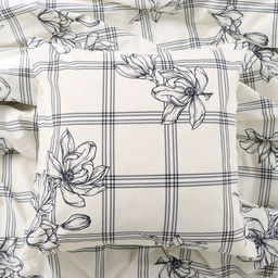 Постельное бельё Этель Евро Ink flowers 200*217 см, 220*240 см, 70*70 см-2 шт, бязь 125 г/м2, хл 100%  фото 4