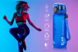 Бутылка для воды 500 мл 6,5*6,5*23 см "Style Matte" с углублениями д/пальцев, небесная