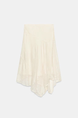 FALDA MIDI ENCAJE ASIM?TRICA / Crudo - Zara фото 4