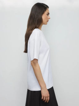 Футболка из хлопка с принтом / Zarina фото 6