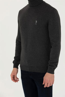 Мужской базовый свитер антрацитового меланжа - U.s. polo assn фото 6