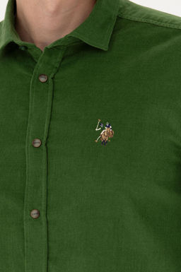 U. S. Polo Assn / Мужская зеленая рубашка с длинным рукавом - U.s. polo assn фото 14