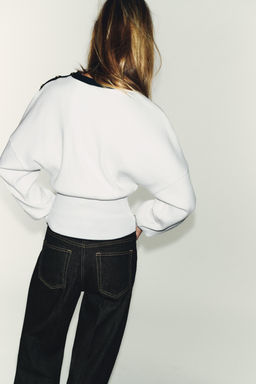 RIBBED T-SHIRT WITH BUTTONS - Zara фото 6