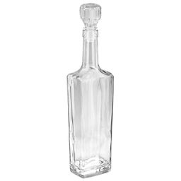 Ваза для цветов стеклянная "Гранит" 0,5л, 7,2х5,5х27,8см, форма "бутылка", со стеклянной пробкой (Россия)