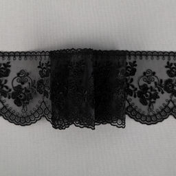 Кружево Gamma органза 84 мм GKM-8401 в пакете 10 м 0.2 Турция TL002BL черный