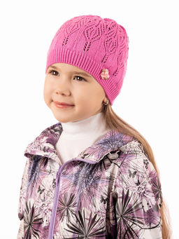 Шапка вязаная детская фуксия