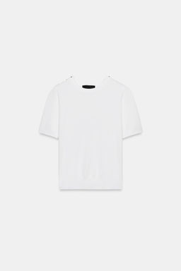 JERSEY B?SICO PUNTO MANGA CORTA / Blanco - Zara фото 5