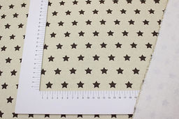 Фланель Темно-коричневые звездочки на св.телесно-желтом, ш.1.5м, хлопок-100%, 150гр/м.кв - Купава фото 3