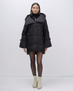 Куртка зимняя женская с большим капюшоном модная черного цвета 7739Ch - Visdeer фото 16