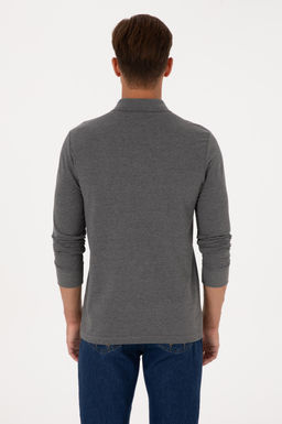 Erkek Antrasit Melanj Basic Sweatshirt Sepette S_rpriz _ndirim