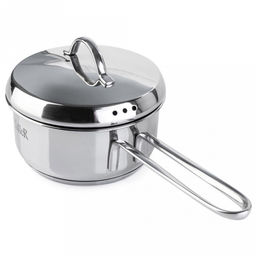 Ковш (яйцеварка) из нержавеющей стали Камилла 0,6л, д12см, h5,5см, s0,5мм, дно д10,5см, s3мм, с крышкой, полировка внешння - зеркальная, внутренняя - зеркальная, ручка из нержавеющей стали на сварке, мерная шкала, TalleR (Китай) Подходит для всех - Домашняя мода фото 3