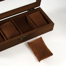 Шкатулка для часов 4 деления «Стиль», дерево, коричневая, 12×31×7.5 см