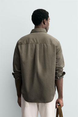 CAMISA FLUIDA LAVADA / VERDE - Zara фото 3