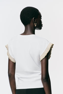 METALLIC THREAD RUFFLE T-SHIRT - Zara фото 11