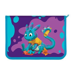 Папка д/труда А4 Schoolformat SMART DINO 325х230х100 мм разноцвет. пластик, полиэстер молния с 3 сторон откидная планка универс.