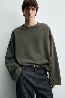 SUDADERA CROPPED FIT INTERLOCK / Verdoso - Zara фото 5