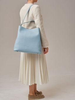 Кожаная сумка шоппер Olga DBR 30948 светло-голубой фото 5