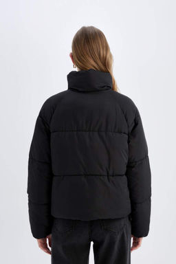 Водонепроницаемое пуховик стандартного кроя с воротником-стойкой - Defacto фото 8