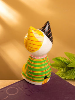 Сувенир «Кошка сидящая», 10×10×28 см, дерево, жёлтый