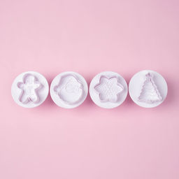 Плунжеры кондитерские Доляна Новогоднее настроение, набор 4 шт., пластик, белые