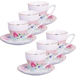 25791 Кофейный сервиз 12пр,90млЦВЕТЫ кос,фарфор LR(х16)