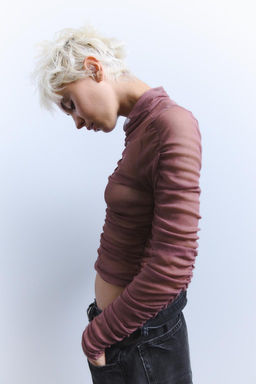 100% SILK DRAPED TOP - Zara фото 15