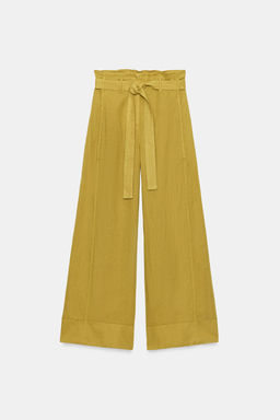 PANTAL?N LINO 100% ZW COLLECTION / Mostaza - Zara фото 8