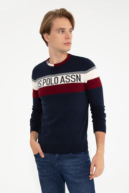 Erkek Lacivert Bisiklet Yaka Triko Kazak - U.s. polo assn фото 4