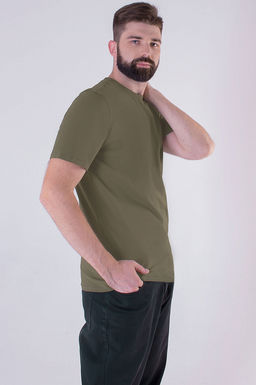 Арт. 67114/3 Футболка  мужская однотонная с лайкрой 48-58 (6 шт) Цвет:хаки