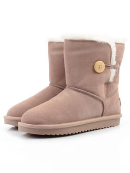 04-PAYH02-02Z BEIGE Угги женские (натуральная замша, 100% шерсть, натуральный мех)