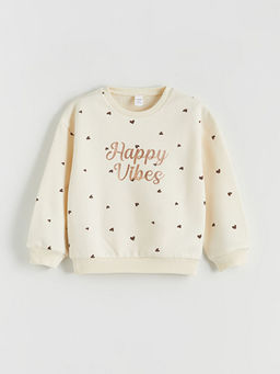 Bisiklet Yaka K?z ?ocuk Kal?n Sweatshirt ve E?ofman Alt?