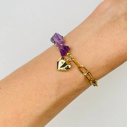 Браслет на цепочке с Аметистом 17,5 см