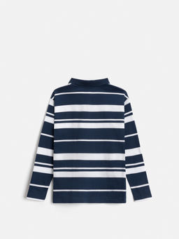 ACOOLA / Джемпер детский для мальчиков Brandir бело-голубой в полоску  фото 2