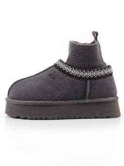 04-X-337 GRAY Угги женские (натуральная замша, 100% шерсть)
