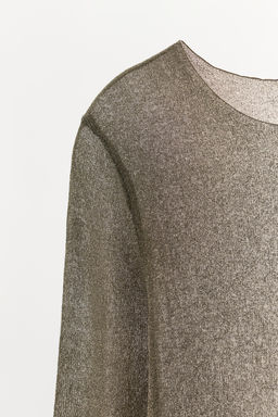 CAMISETA HILO METALIZADO / Dorado - Zara фото 5